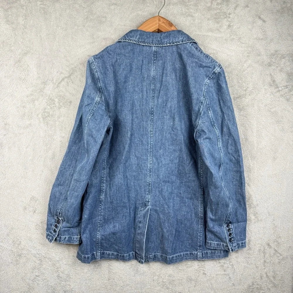 Gap Denim Blazer Chore Jacket Mens XL Tall Vintage Y2K 90s Faded Grunge Heavy